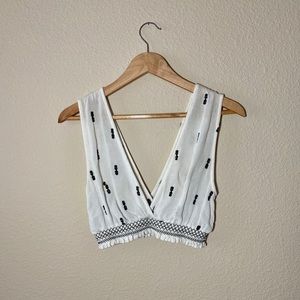 Free people linen crop top